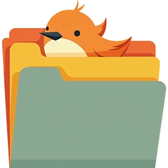 PicoFiler のアイコン（フォルダにとまる小鳥）